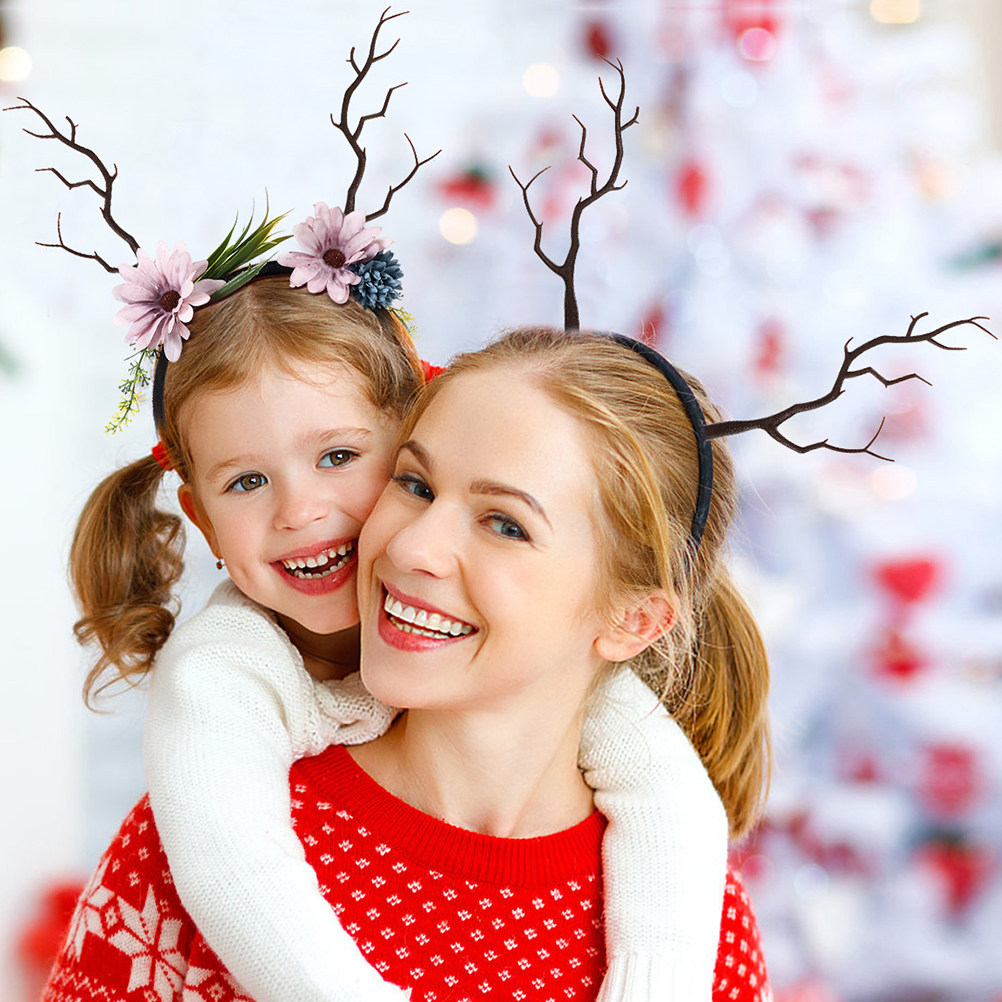 Reindeer Antlers Headband - ที่คาดผมลายเขากวางคริสต์มาส 16 ชิ้น กิ่งกวางเทียม น้ำหนักเบา สวมใส่สบาย