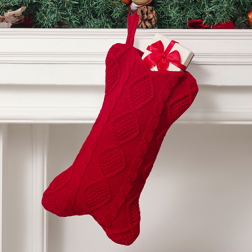 Christmas Stocking Hanging - ถุงเท้าคริสต์มาสสำหรับสุนัข, ถุงเท้าคริสต์มาสถัก, ถุงเท้าคริสต์มาสรูปกระดูกสำหรับสุนัข, ถุงเท้าคริสต์มาสแบบแขวนสำหรับสุนัข