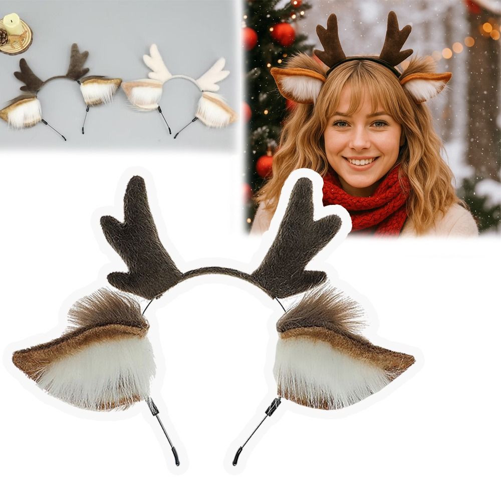 Reindeer Antlers Headband - ที่คาดผมเขากวางเรนเดียร์น่ารักสำหรับงานปาร์ตี้ ที่คาดผมคริสต์มาส ของตกแต่งเทศกาล ที่คาดผมเขากวางสำหรับคอสเพลย์