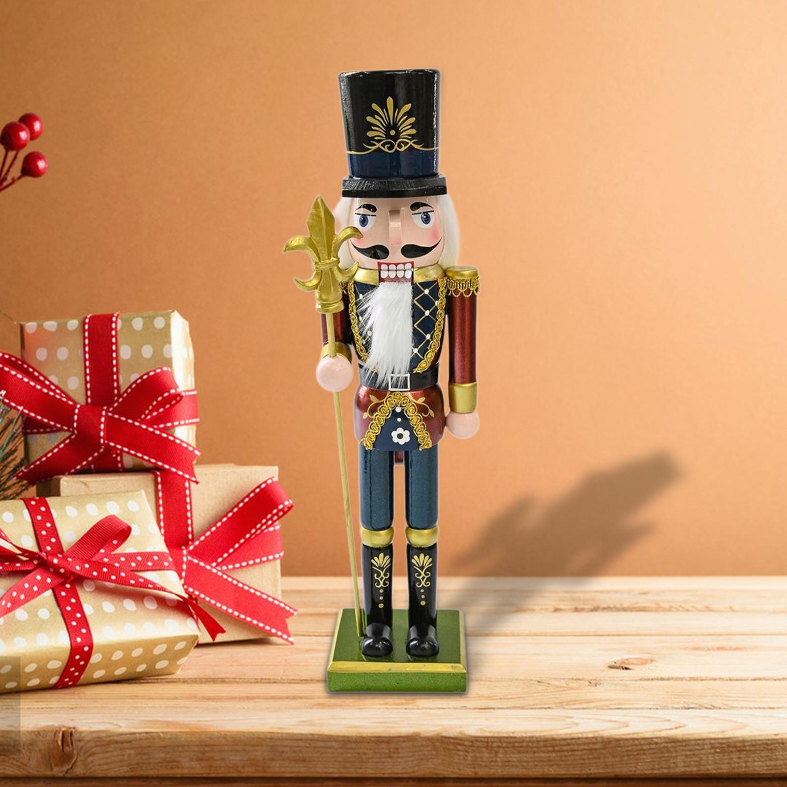 Nutcracker Figurine - ตุ๊กตาไม้รูปนัทแครกเกอร์ ของตกแต่งโต๊ะสำนักงาน ฤดูใบไม้ร่วง คริสต์มาส