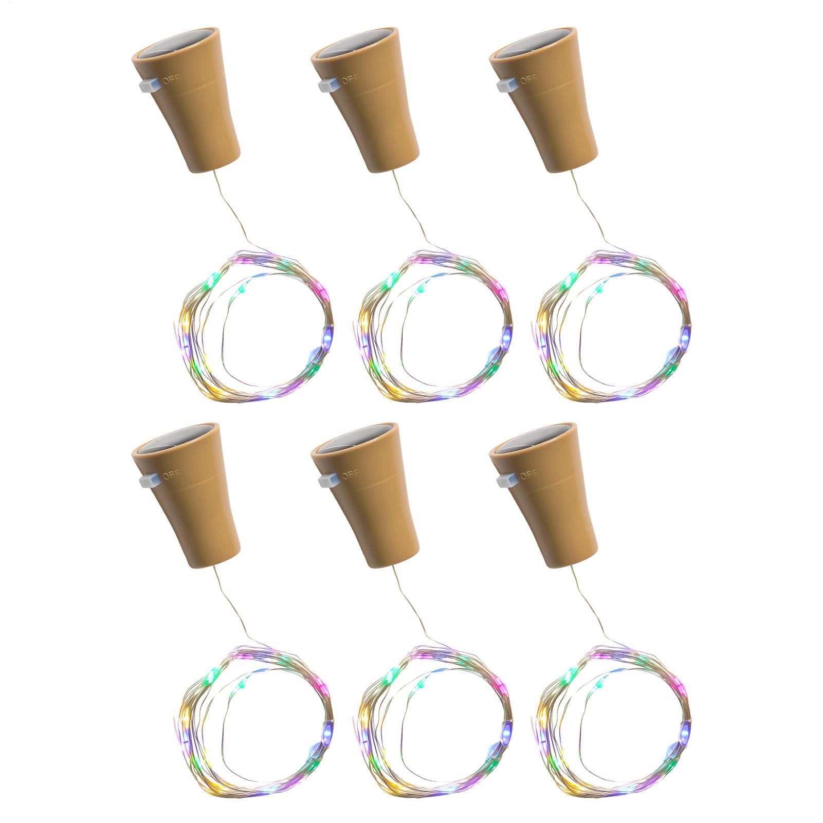 Led Fairy String Lights - ไฟขวดไวน์พลังงานแสงอาทิตย์ LED กันน้ำ DIY ตกแต่งภายนอก 6