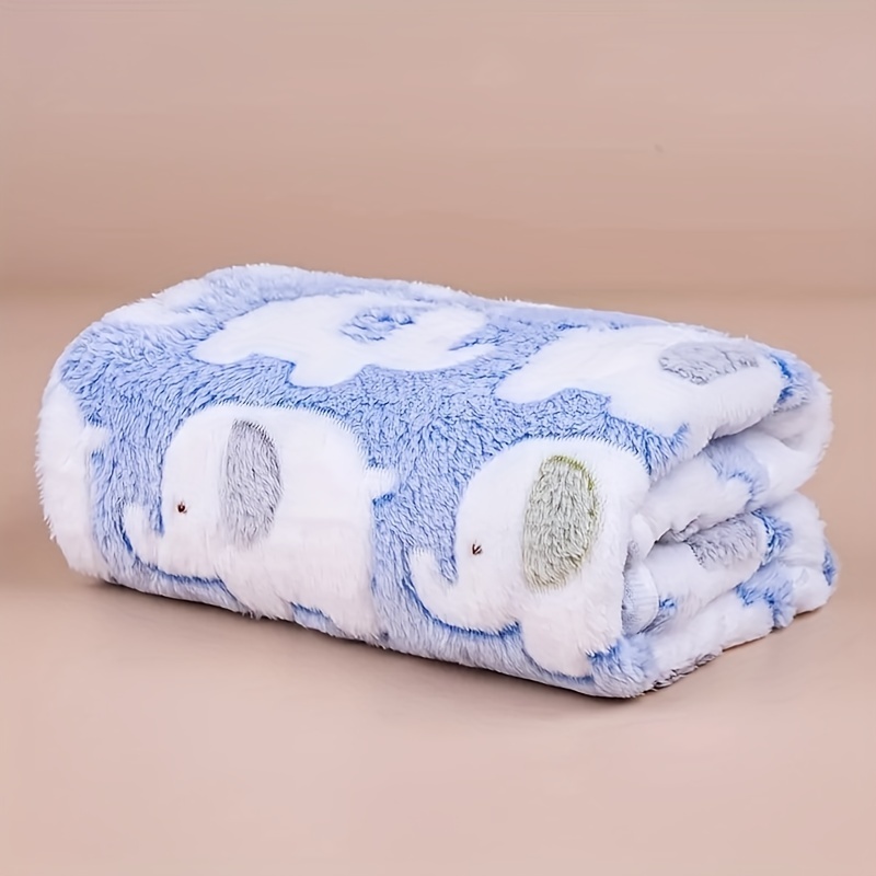 Christmas Throw Blanket - ผ้าห่มสัตว์เลี้ยงลายการ์ตูนช้าง นุ่มสบาย สำหรับสุนัขและแมว ผ้าฟลานเนลสำหรับลูกสุนัขและลูกแมว ขนาดมาตรฐาน ของขวัญคริสต์มาส