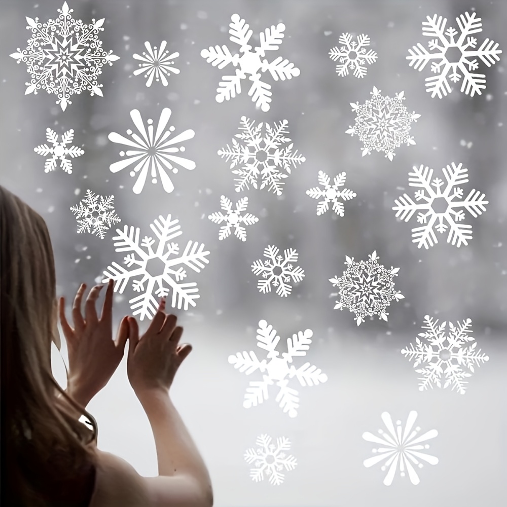Snowflake Window Decal - สติกเกอร์ลายเกล็ดหิมะฤดูหนาว 137 ชิ้น - สติกเกอร์ PVC