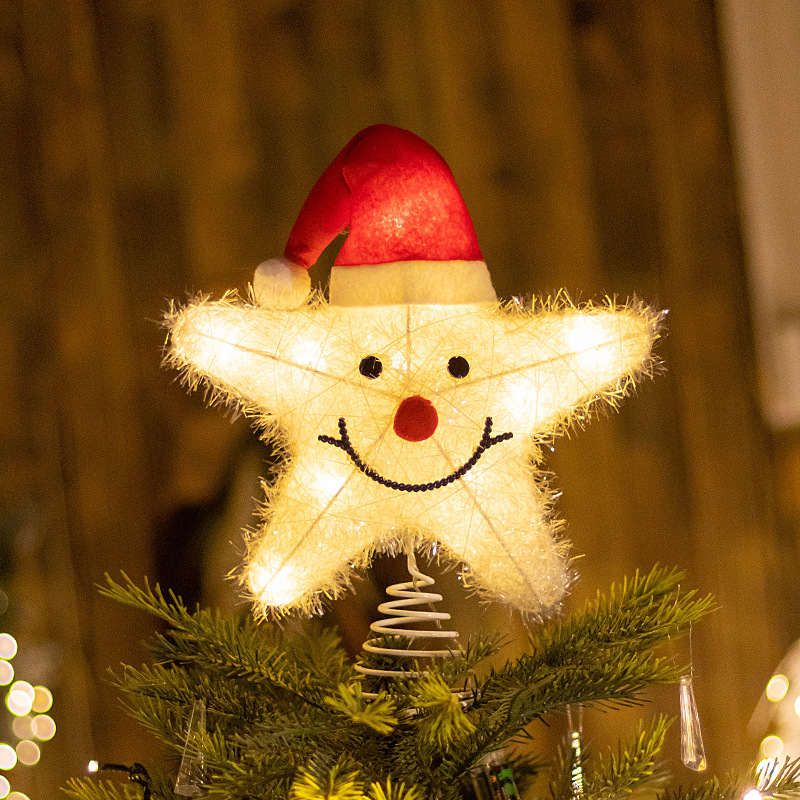 Star Tree Topper - ต้นคริสต์มาส LED Star Tree Topper แบตเตอรี่ดําเนินการตกแต่ง