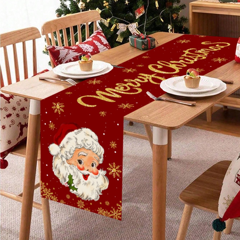 Christmas Table Runner - ผ้าปูโต๊ะคริสต์มาส ของตกแต่งคริสต์มาสสำหรับบ้าน ของตกแต่งงานปาร์ตี้คริสต์มาส 2026 ของตกแต่ง Navidad