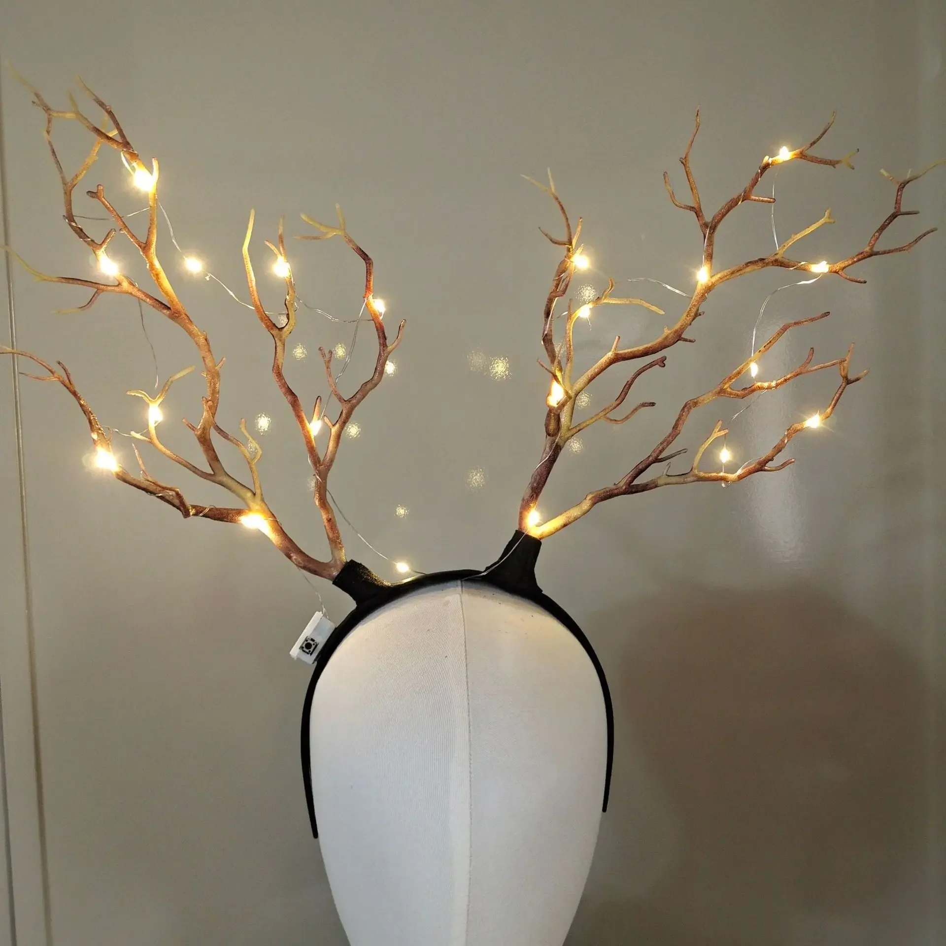 Reindeer Antlers Headband - ที่คาดผมกวางเรนเดียร์เรืองแสงผู้หญิงหญิงสาวที่คาดผมกวางเอลก์ดอกไม้ผีเสื้อสำหรับปาร์ตี้วันเกิดคอสเพลย์