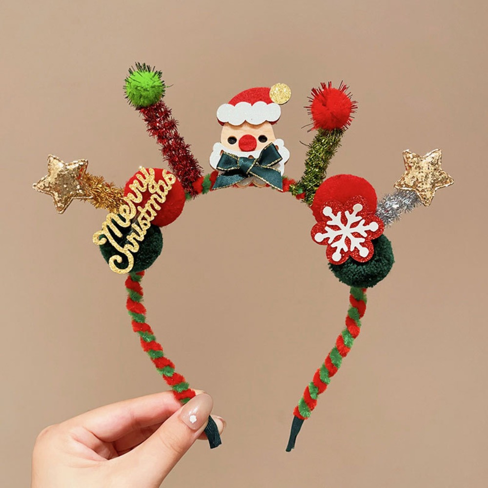 Reindeer Antlers Headband - ที่คาดผมคริสต์มาสแบบมีไฟ LED ขนกวางเรืองแสง ที่คาดผมกวางเรนเดียร์ประดับกลิตเตอร์ สำหรับงานปาร์ตี้ แต่งตัว