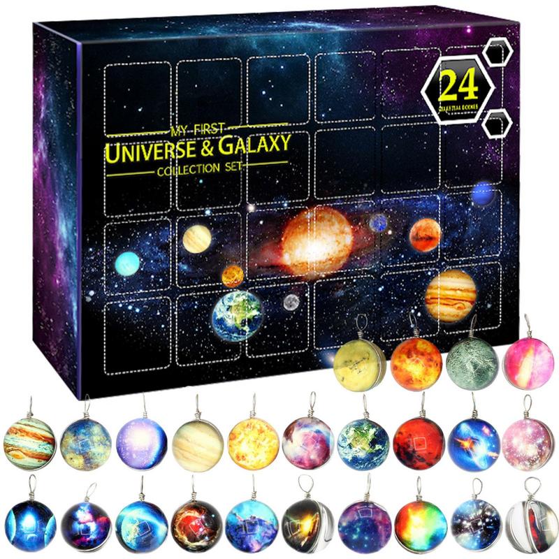Advent Calendar Gift - กล่องของขวัญปฏิทินจุติคริสต์มาสกาแล็กซี่24วัน2024นับถอยหลังปีใหม่เด็กวัยรุ่นลูกโลกแก้วลูกปัดของเล่นหินอ่อน