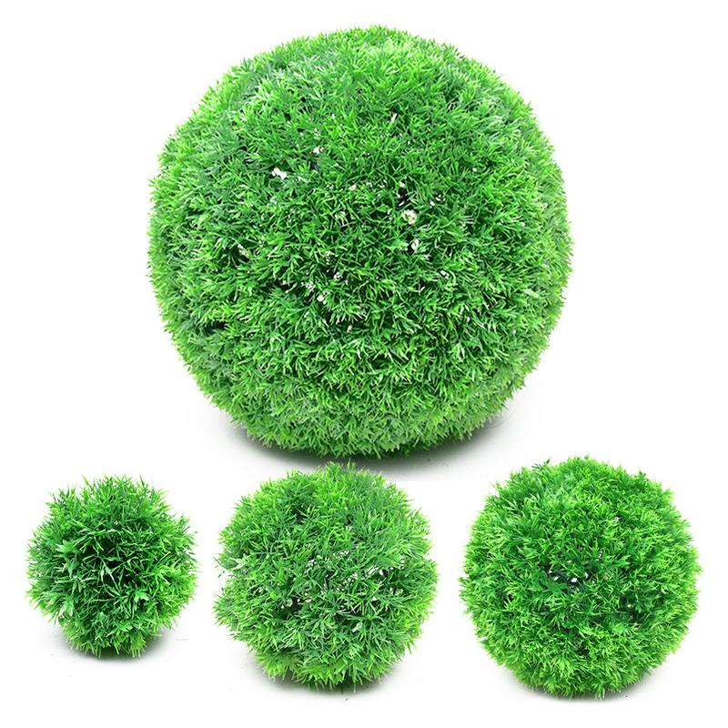 Christmas Tree Artificial - ลูกบอลตกแต่งหญ้าพืชเทียม13/18/23/28ซม., ลูกบอลตกแต่งลูกสนลูกหญ้าเทียมสำหรับสวนกลางแจ้ง