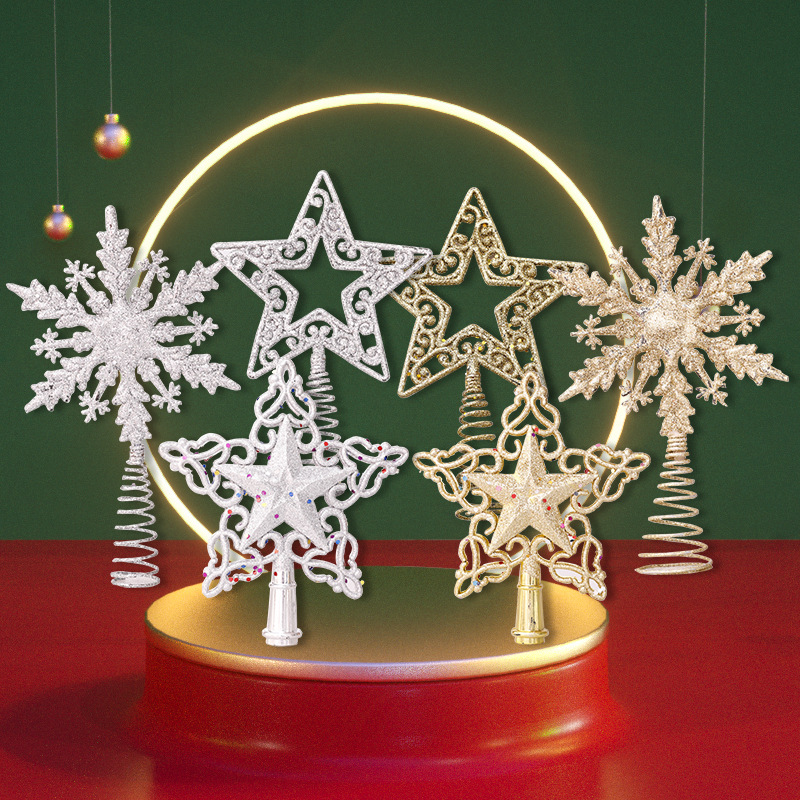 Star Tree Topper - Glitter Christmas Tree Topper Star Hollow