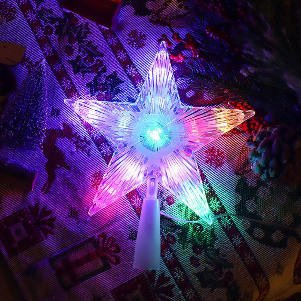 Star Tree Topper - ท็อปเปอร์ต้นคริสต์มาสพร้อมโหมดไฟหลากหลายโหมดควบคุมระยะไกลมีปลั๊กอิน USB 3D ต้นไม้ดวงดาวประดับด้านบน