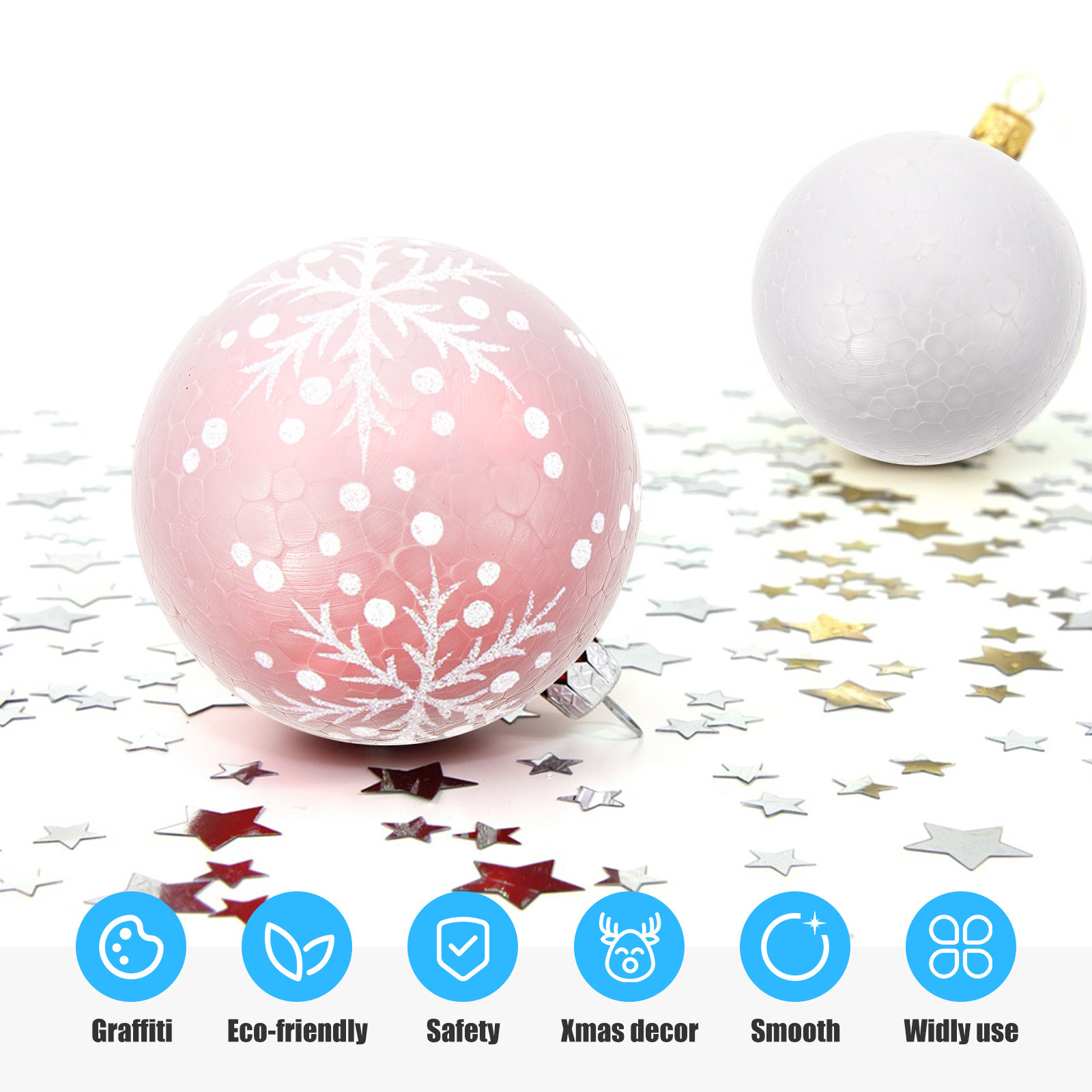Ornament Ball Set - ชุดลูกบอลโฟมเรียบ 20 ชิ้น สำหรับงานประดิษฐ์ DIY ตกแต่งบ้าน