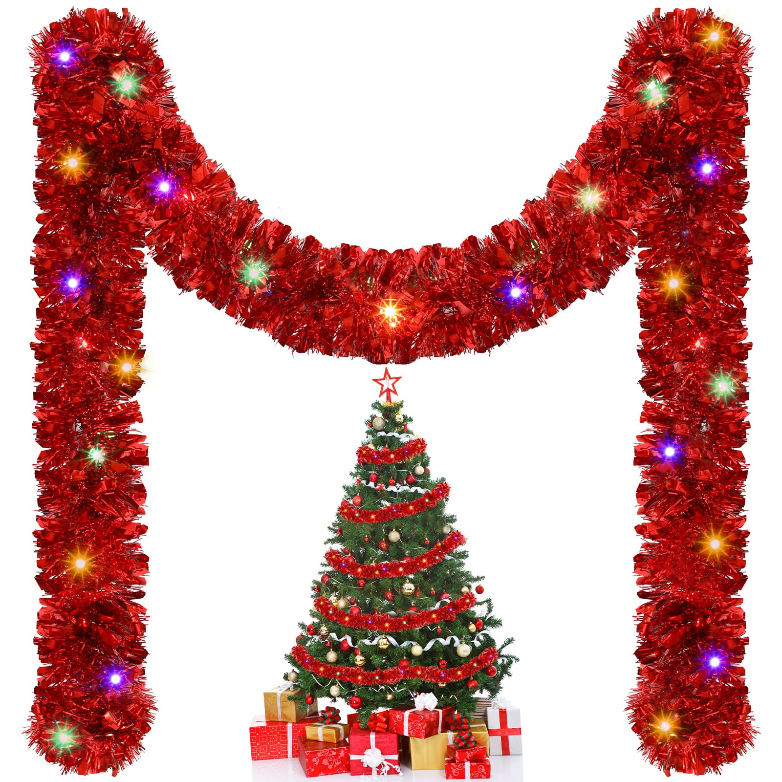 Tinsel Garland Decoration - 1/3pcs 5M คริสต์มาส Tinsel Garland ตกแต่งในร่ม/กลางแจ้งแขวนตกแต่งสําหรับต้นไม้,ปีใหม่,