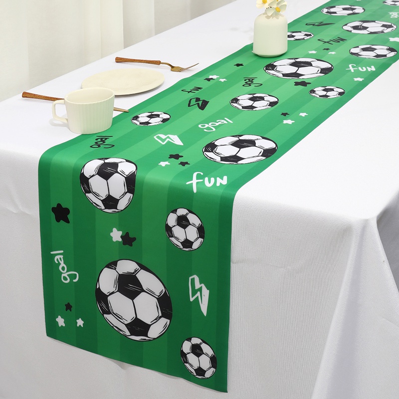 Christmas Table Runner - 1 PC ฟุตบอล/ฟุตบอลตารางธงตารางกลางฟุตบอลวันเกิดตกแต่งธีมกีฬาปาร์ตี้ตาราง Runner ตาราง