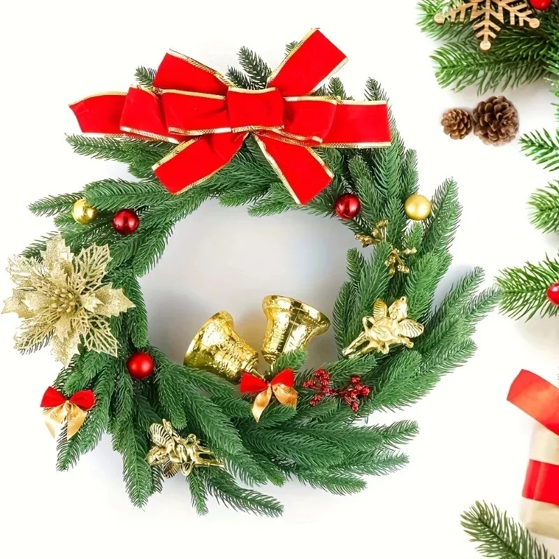 Christmas Tree Artificial - ต้นสนประดิษฐ์พลาสติกสีเขียว ปี 2026 สำหรับตกแต่งคริสต์มาส DIY กิ่งสนประดับตกแต่งโต๊ะฤดูหนาว