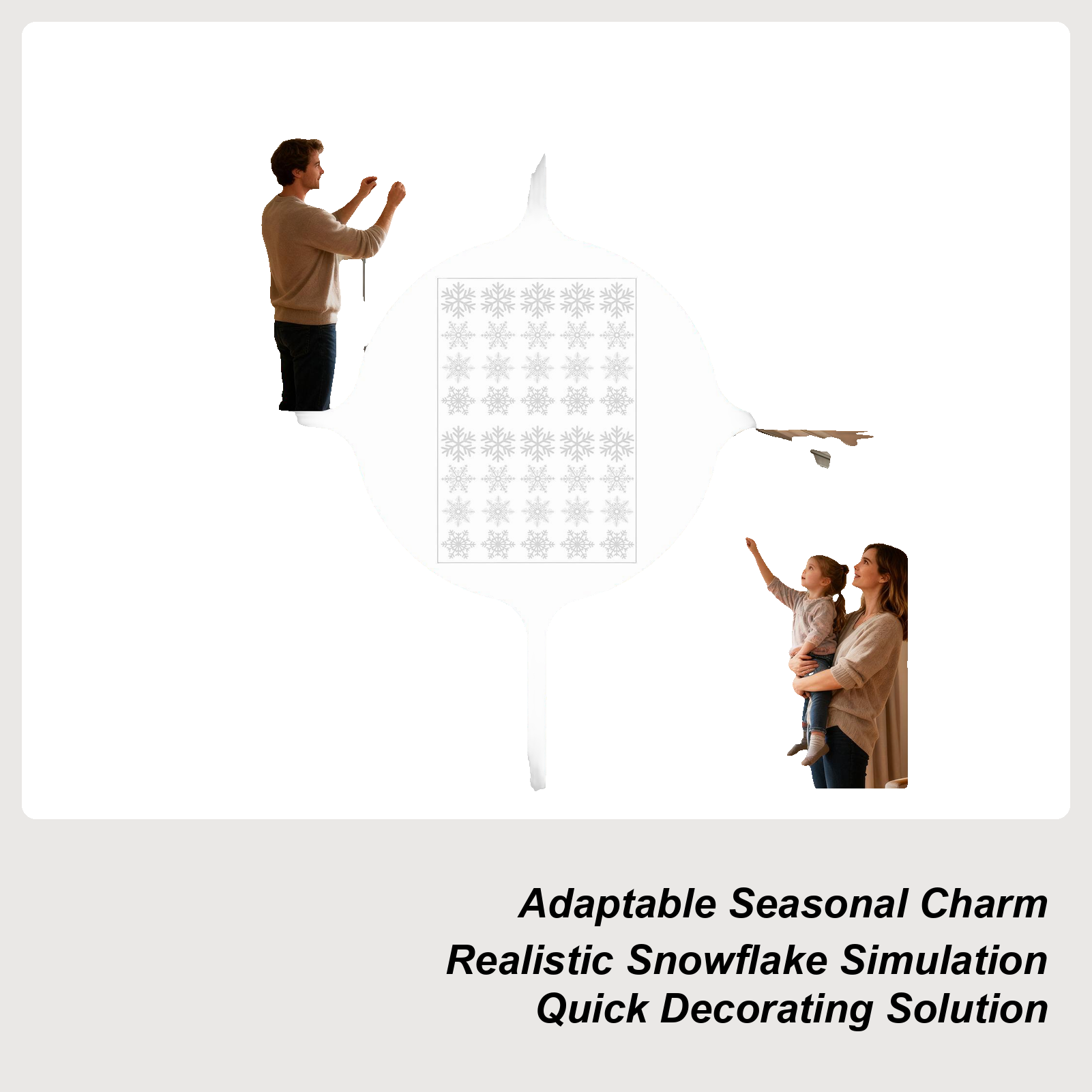Snowflake Window Decal - สติ๊กเกอร์ติดกระจกลายเกล็ดหิมะ สำหรับตกแต่งคริสต์มาส ตกแต่งหน้าต่าง ประตู กระจก สำหรับเจ้าของบ้าน
