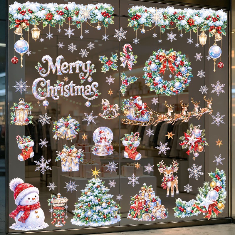 สติ๊กเกอร์ติดกระจกคริสต์มาสแบบ - Snowflake Window Decal บทวิจารณ์และราคา