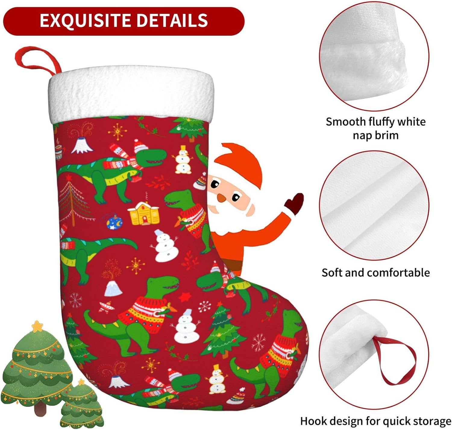ถุงน่องคริสต์มาสลายไดโนเสาร์น่ - Christmas Stocking Hanging บทวิจารณ์และราคา