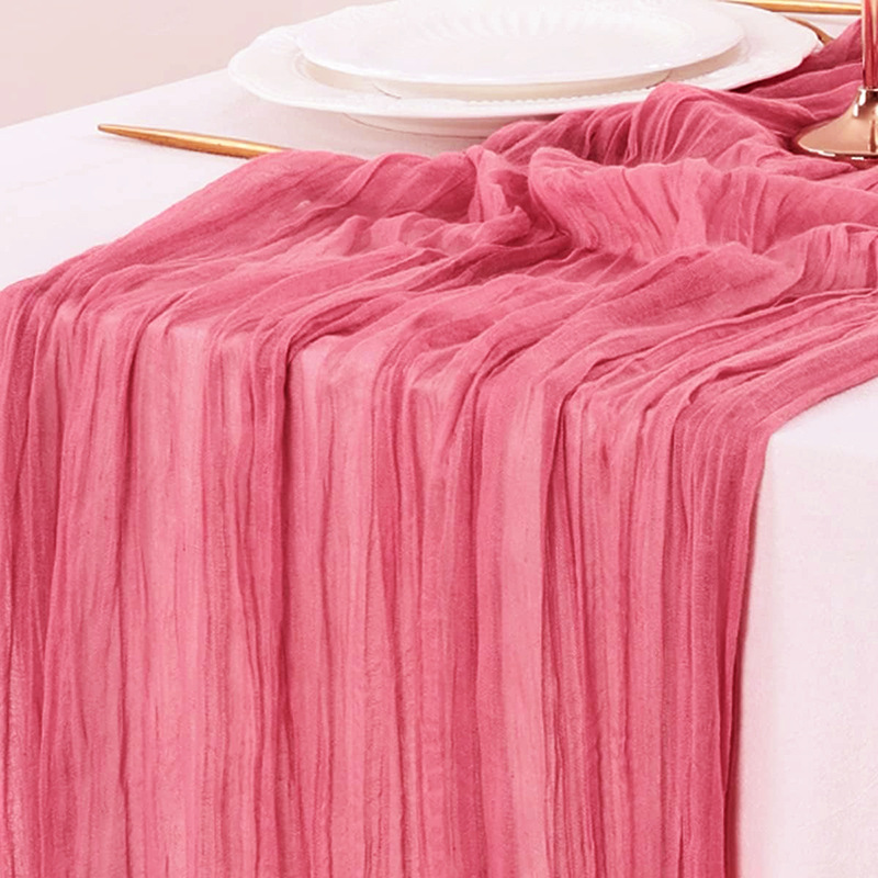สีแดงตาราง Runner Gauze งานแต่ - Christmas Table Runner บทวิจารณ์และราคา