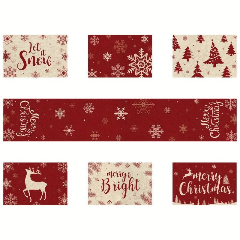 ชุดแผ่นรองจานและผ้าปูโต๊ะคริสต - Christmas Table Runner บทวิจารณ์และราคา