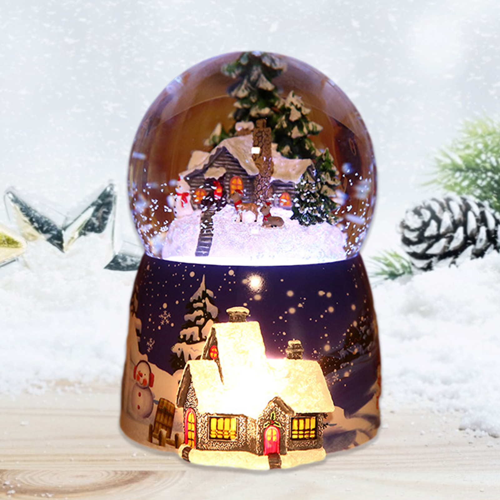 ลูกบอลคริสตัลกล่องดนตรีทำจากเร - Snow Globe Musical บทวิจารณ์และราคา