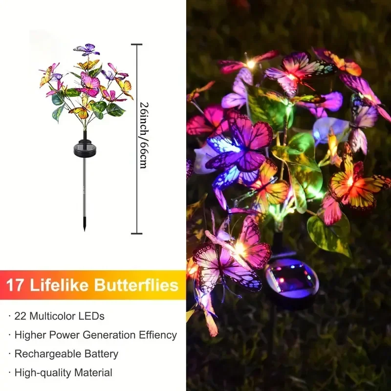 พลังงานแสงอาทิตย์ LED สวนผีเสื - Christmas Lights Outdoor บทวิจารณ์และราคา