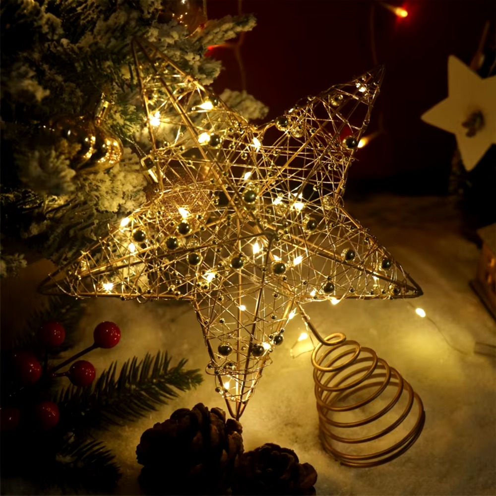 ทอง/เงิน LED ต้นคริสต์มาส Topp - Star Tree Topper บทวิจารณ์และราคา
