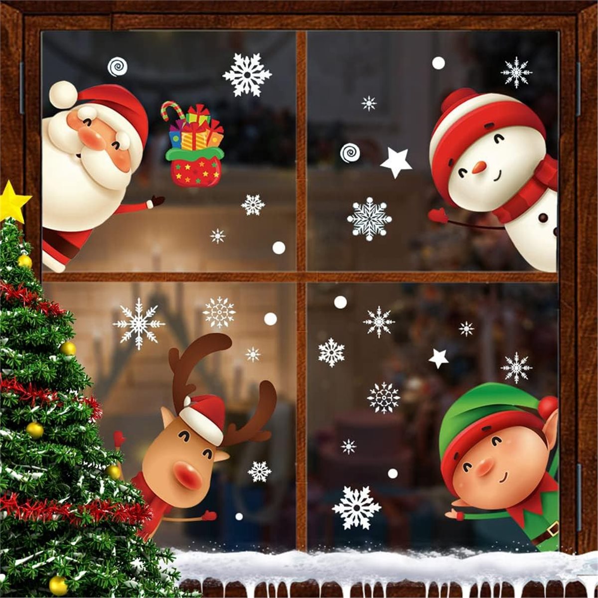สินค้ามาใหม่ 80 ชิ้น สติ๊กเกอร - Snowflake Window Decal บทวิจารณ์และราคา