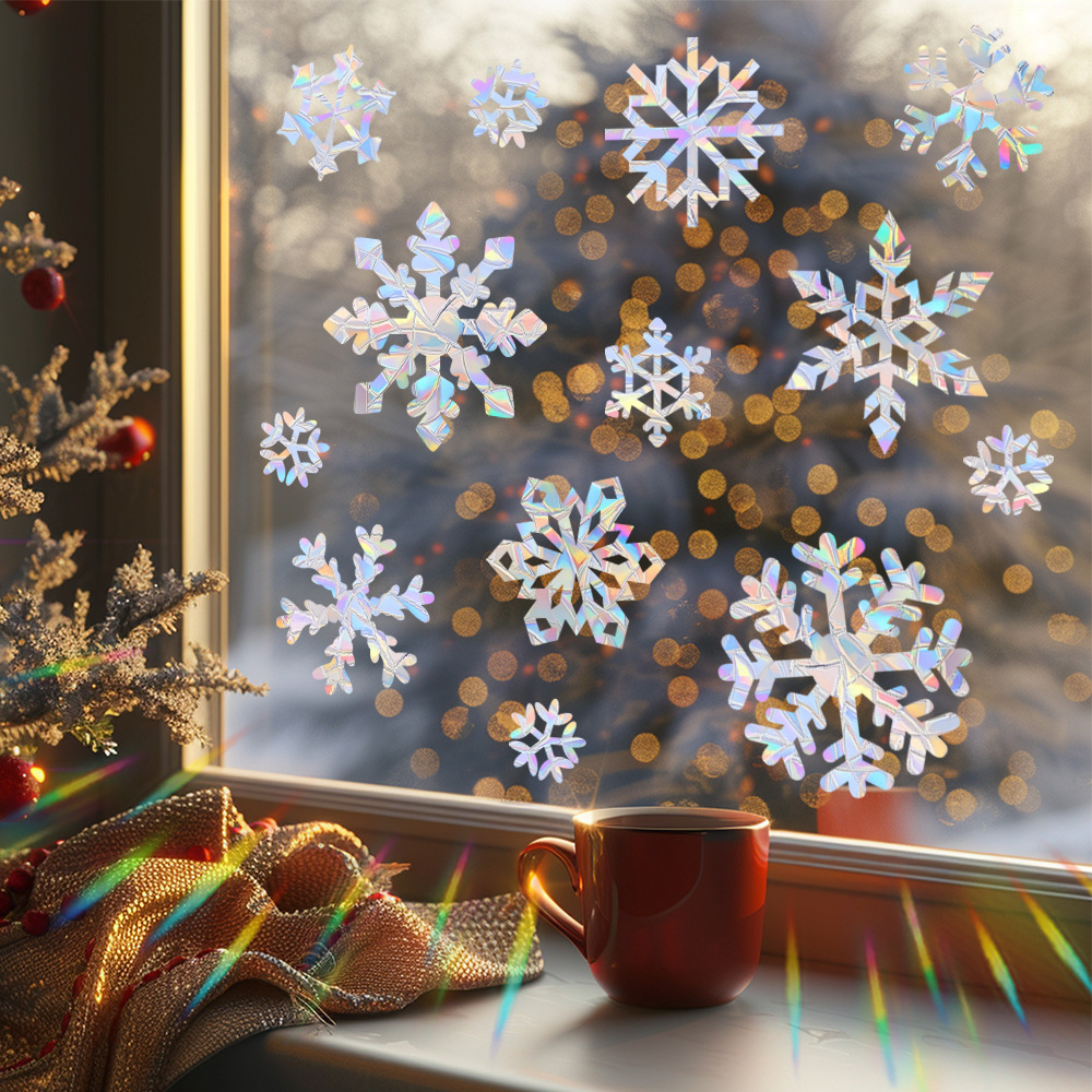 สติ๊กเกอร์ติดผนังลายเกล็ดหิมะส - Snowflake Window Decal บทวิจารณ์และราคา