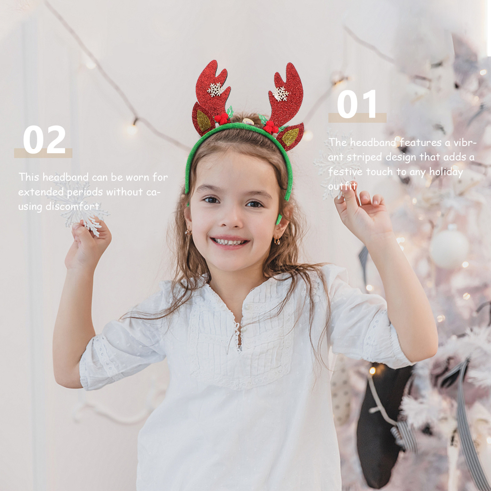 ที่คาดผมเขากวางคริสต์มาส สีแดง - Reindeer Antlers Headband บทวิจารณ์และราคา