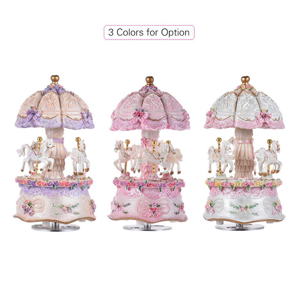 ม้าหมุนแบบหมุนได้รูปม้า3ตัวในฝ - Snow Globe Musical บทวิจารณ์และราคา