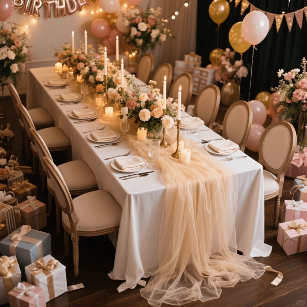 ผ้าปูโต๊ะงานแต่งงานแบบโปร่งแสง - Christmas Table Runner บทวิจารณ์และราคา