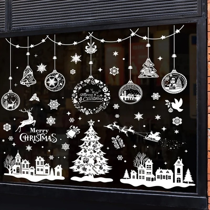 สติกเกอร์ติดหน้าต่างลายระฆังคร - Snowflake Window Decal บทวิจารณ์และราคา