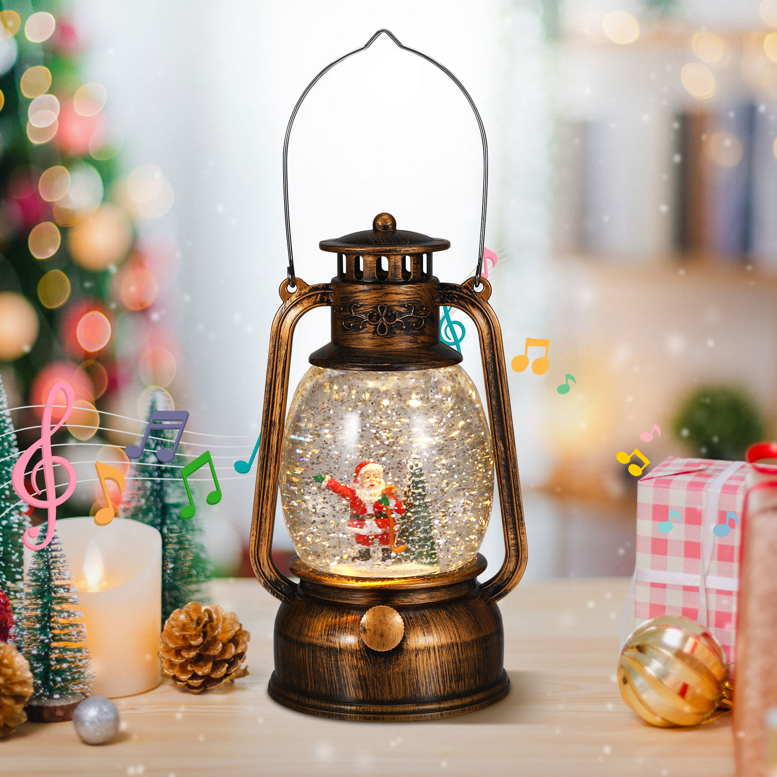 โคมไฟลูกโลกหิมะคริสต์มาสพร้อมด - Snow Globe Musical บทวิจารณ์และราคา