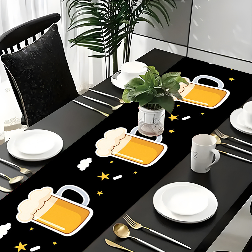 ผ้าปูโต๊ะพิมพ์ลายแก้วเบียร์ 2  - Christmas Table Runner บทวิจารณ์และราคา