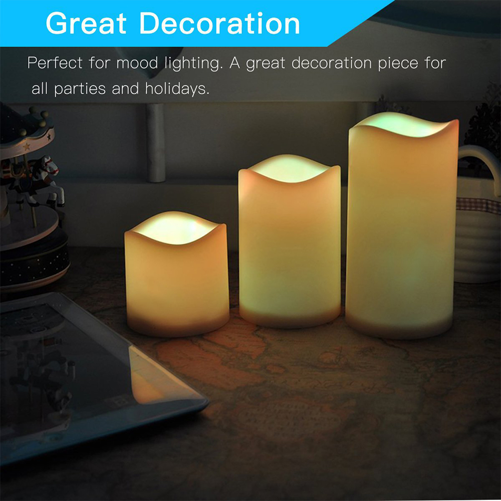 3 ชิ้น/ชุด เทียน LED ไร้เปลวไฟ - Holiday Candle Set บทวิจารณ์และราคา