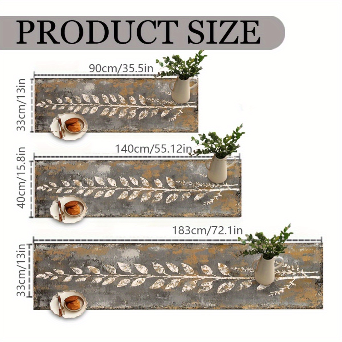 ผ้าปูโต๊ะลายใบไม้สีเทาขาวสไตล์ - Christmas Table Runner บทวิจารณ์และราคา