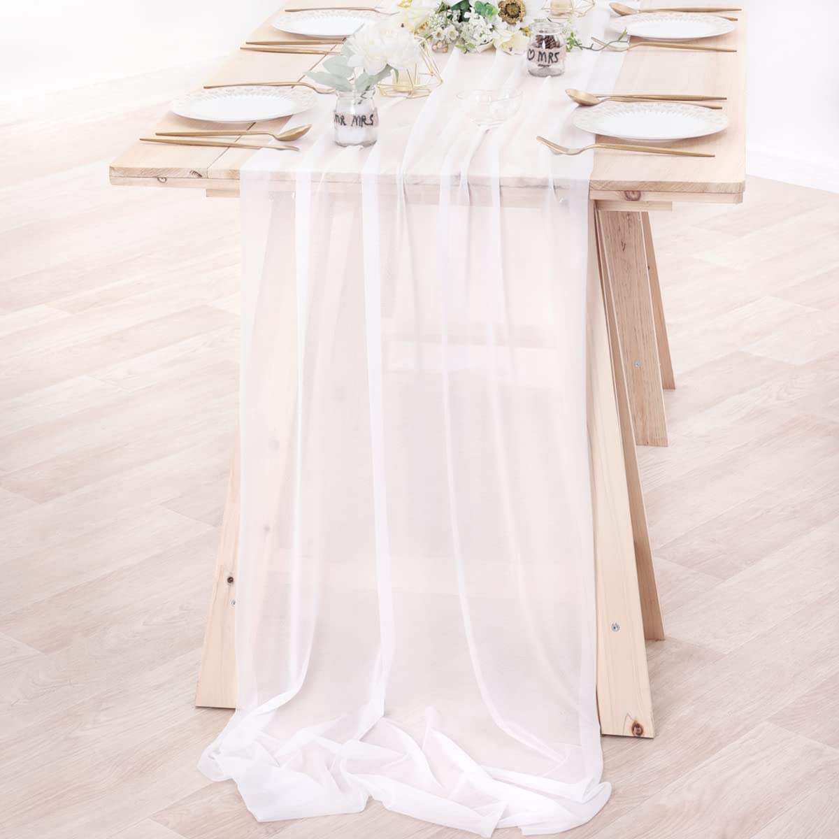 ชีฟองตาราง Runner Nude Sheer ผ - Christmas Table Runner บทวิจารณ์และราคา