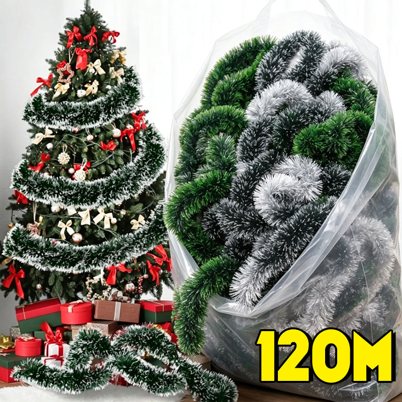 พวงมาลัยประดับคริสต์มาสสีเขียว - Tinsel Garland Decoration บทวิจารณ์และราคา