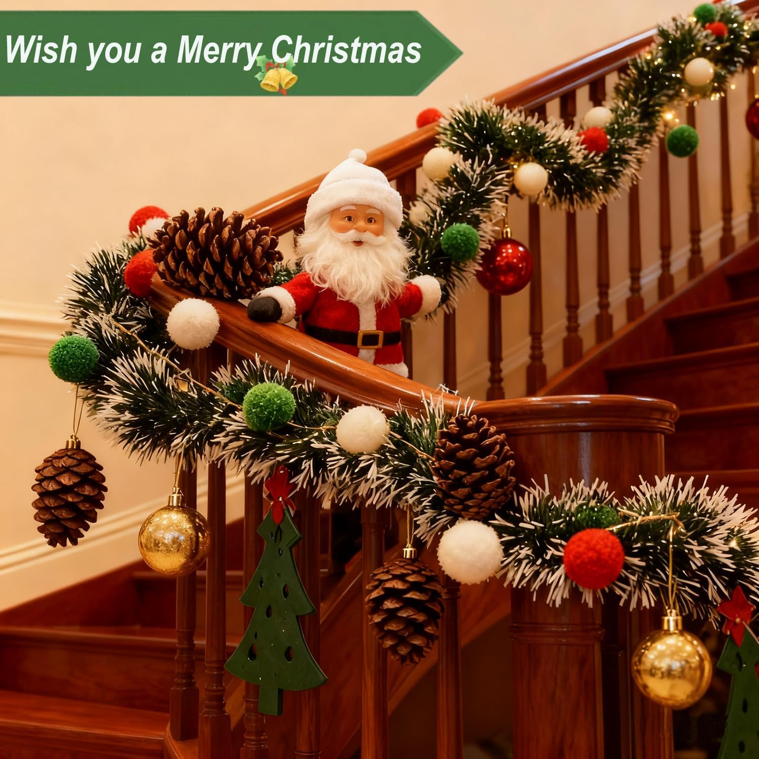 พวงมาลัยประดับคริสต์มาสสีเขียว - Tinsel Garland Decoration บทวิจารณ์และราคา