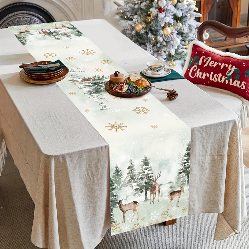 ผ้าปูโต๊ะคริสต์มาส ของตกแต่งคร - Christmas Table Runner บทวิจารณ์และราคา