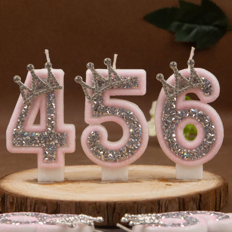 เทียนดิจิตอล 0-9 สีชมพูเงิน มง - Holiday Candle Set บทวิจารณ์และราคา
