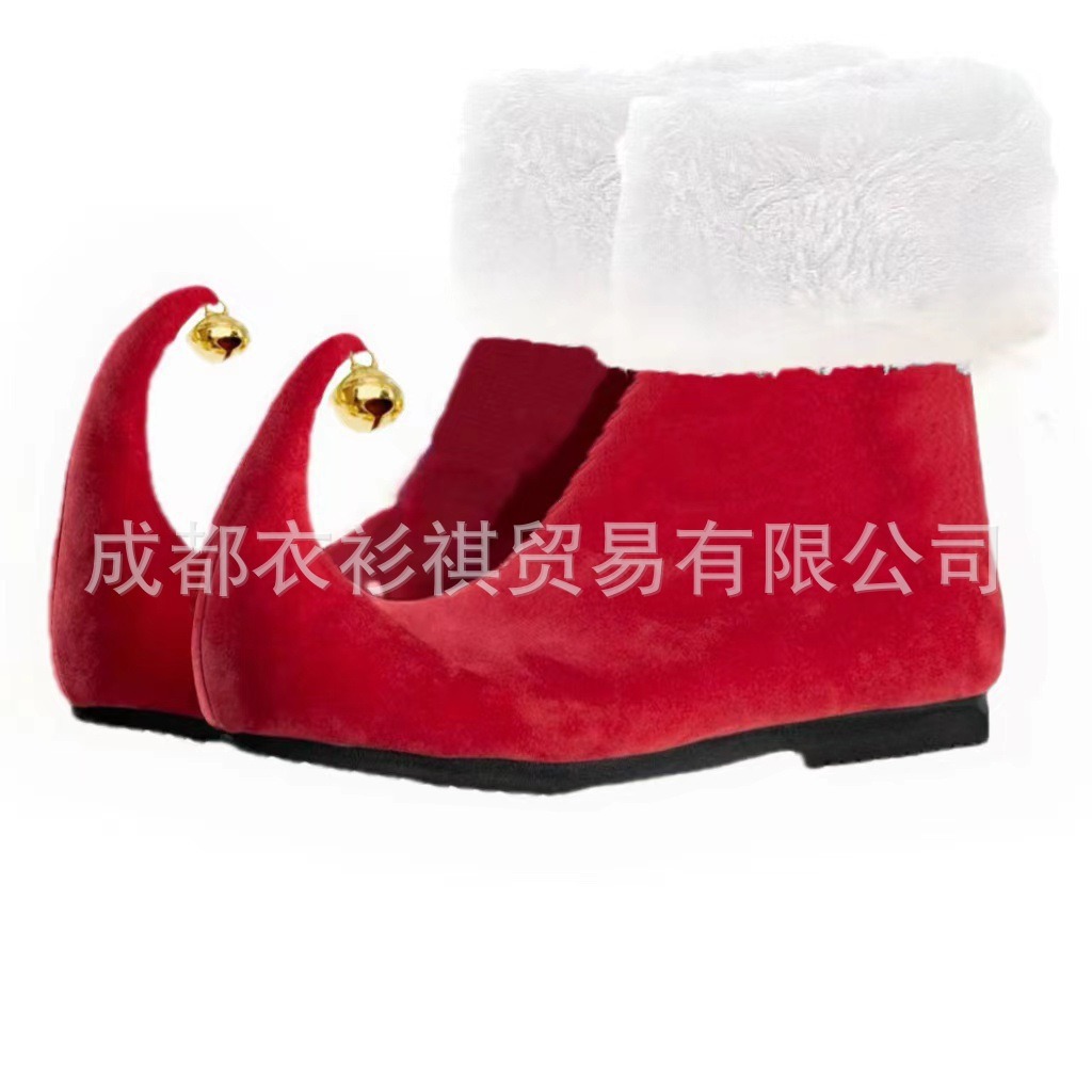 รองเท้าบูทสีแดงแบบมีกระดิ่งสำห - Elf Costume Christmas บทวิจารณ์และราคา