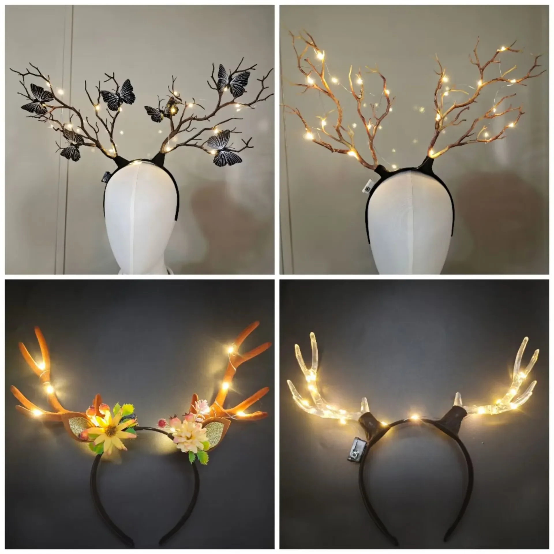 ที่คาดผมกวางเรนเดียร์เรืองแสงผ - Reindeer Antlers Headband บทวิจารณ์และราคา