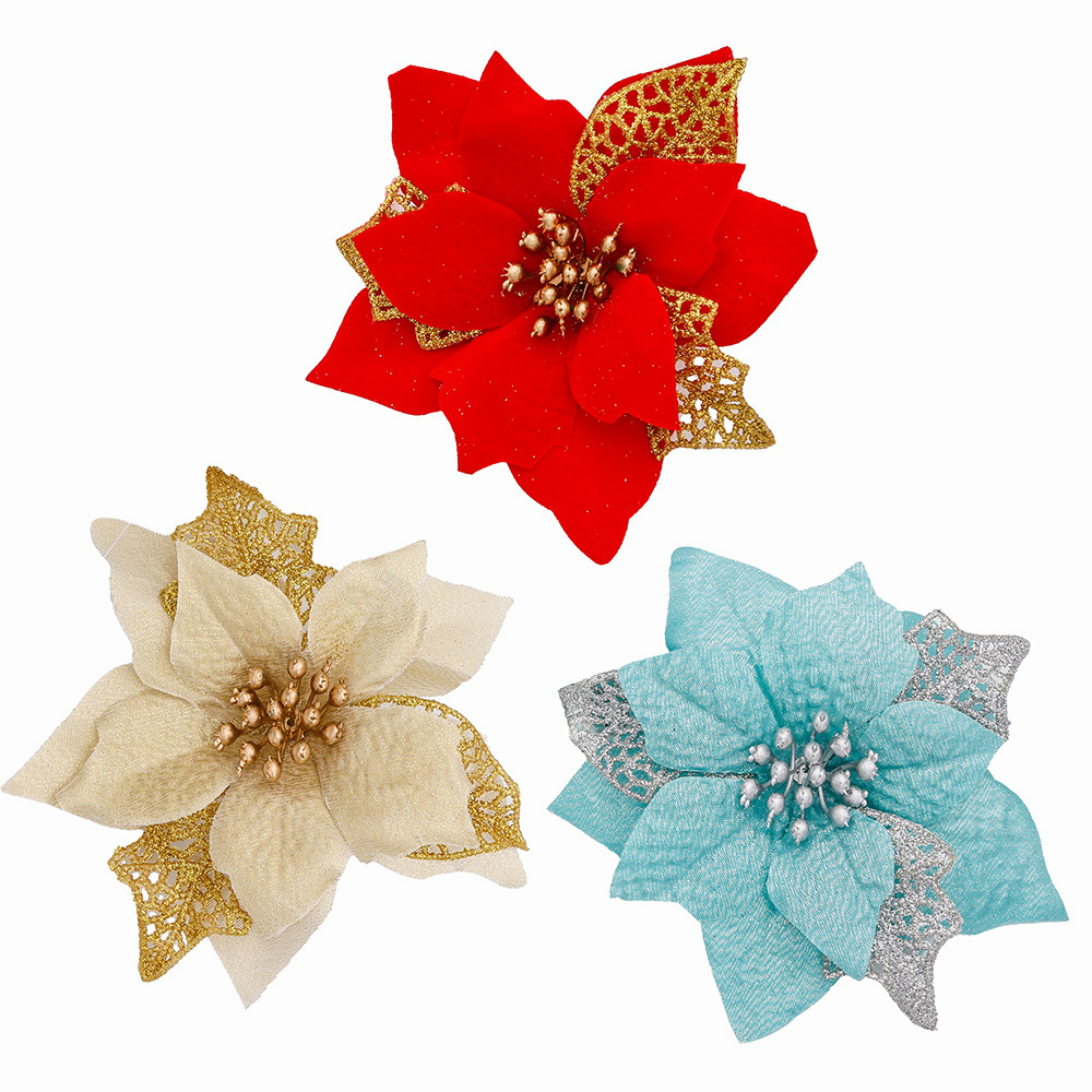 ดอกไม้ประดิษฐ์กลิตเตอร์ 10 ชิ้ - Christmas Wreath Fake บทวิจารณ์และราคา