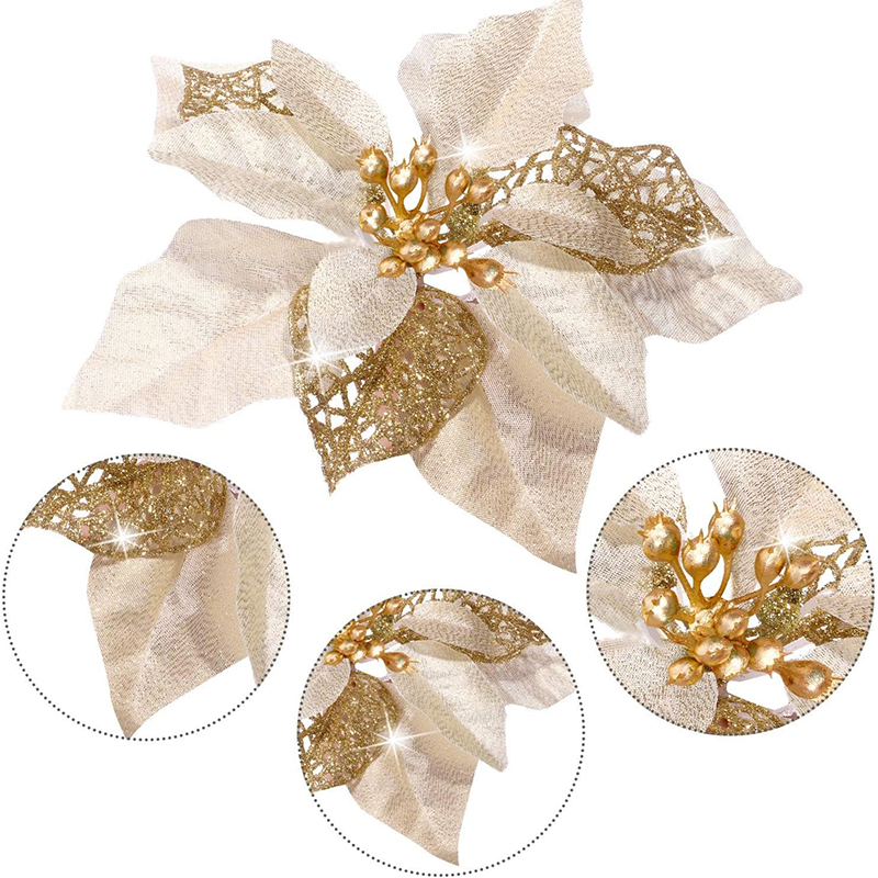 ดอกไม้ประดิษฐ์กลิตเตอร์ 10 ชิ้ - Christmas Wreath Fake บทวิจารณ์และราคา