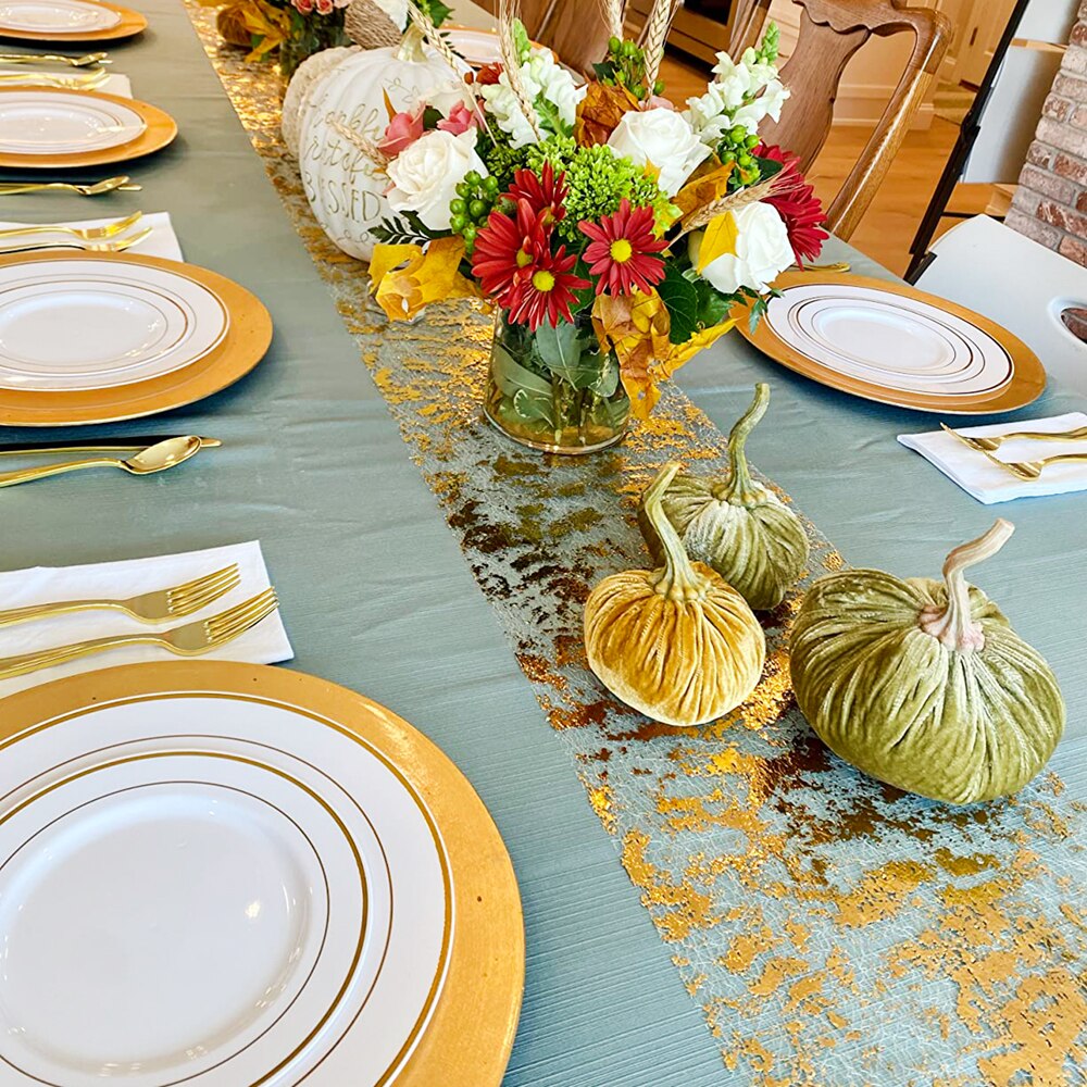Sparkle mallic สีทองบางโต๊ะนัก - Christmas Table Runner บทวิจารณ์และราคา