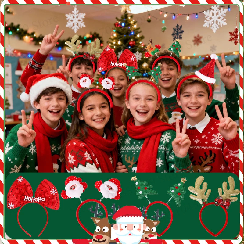 ที่คาดผมคริสต์มาส 12-120 ชิ้น  - Reindeer Antlers Headband บทวิจารณ์และราคา