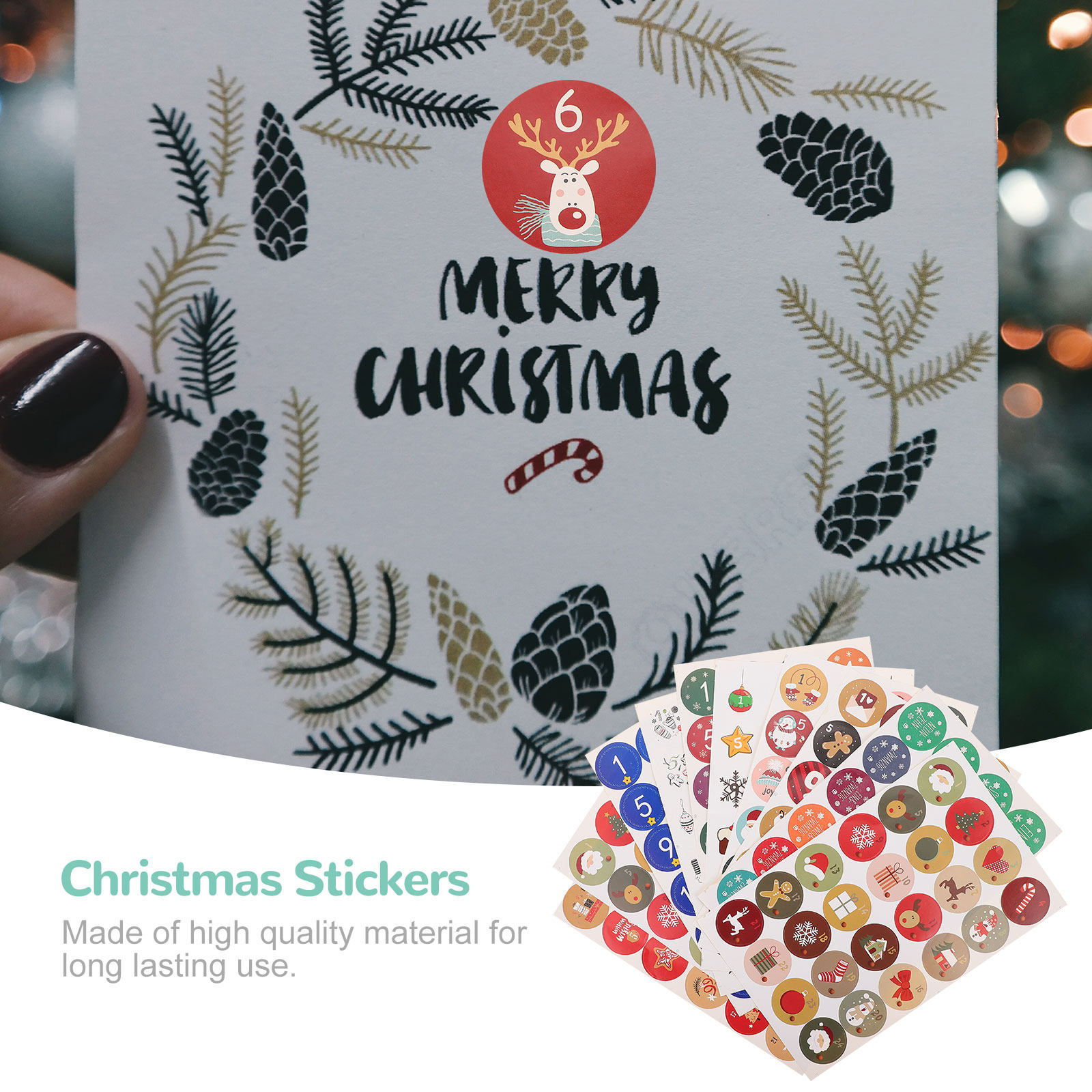 10 แผ่นสติ๊กเกอร์ตกแต่งคริสต์ม - Advent Calendar Gift บทวิจารณ์และราคา