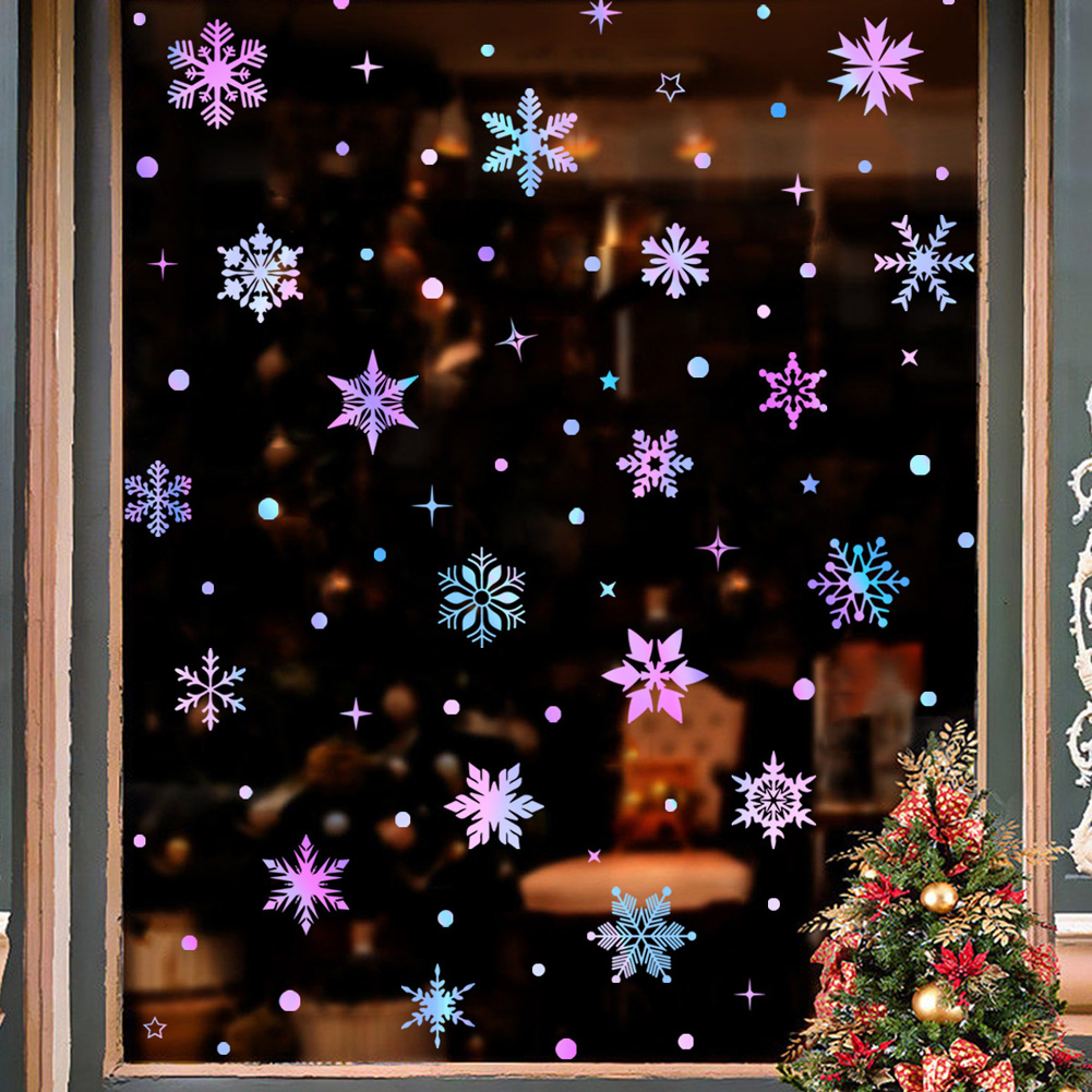 สติกเกอร์ติดผนังเกล็ดหิมะเรือง - Snowflake Window Decal บทวิจารณ์และราคา